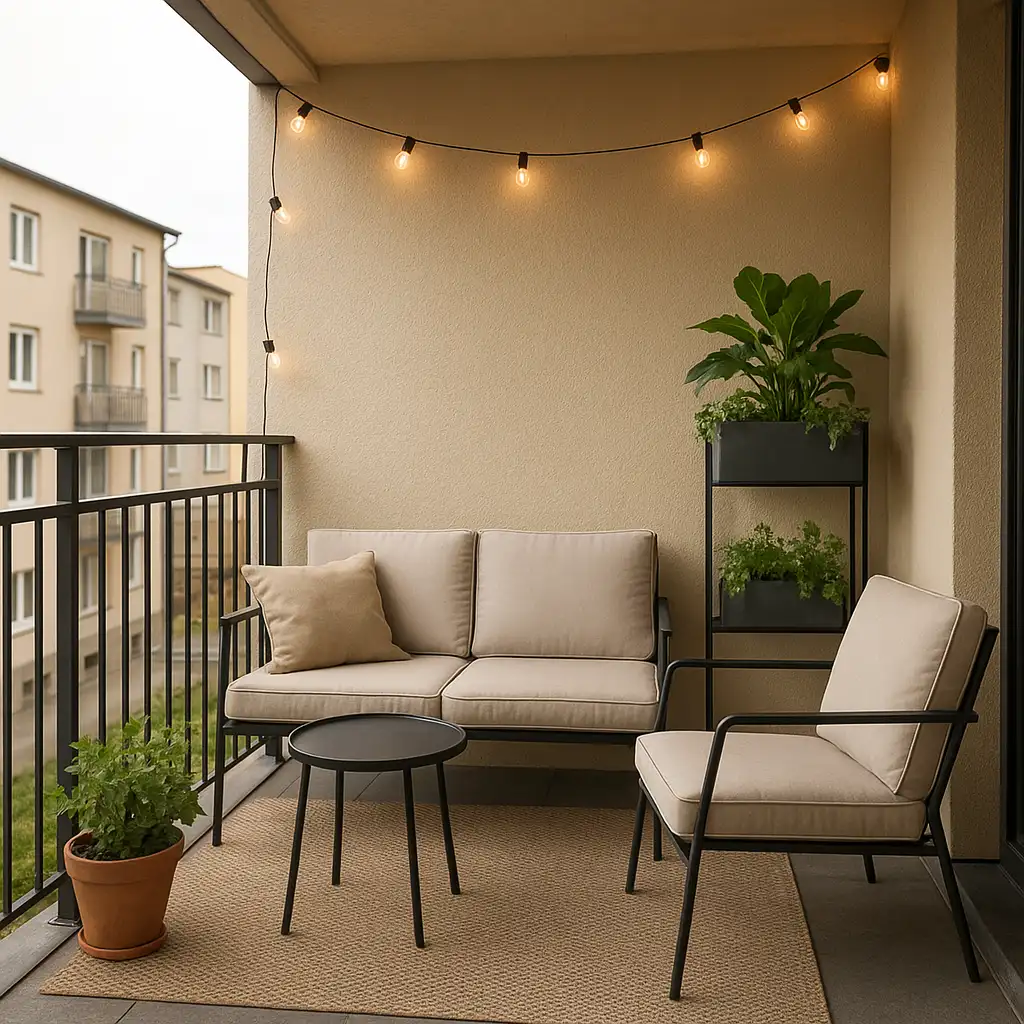 Décorer un appartement en location sans percer : solutions simples et réversibles 3 Balcon aménagé sans percer dans une location